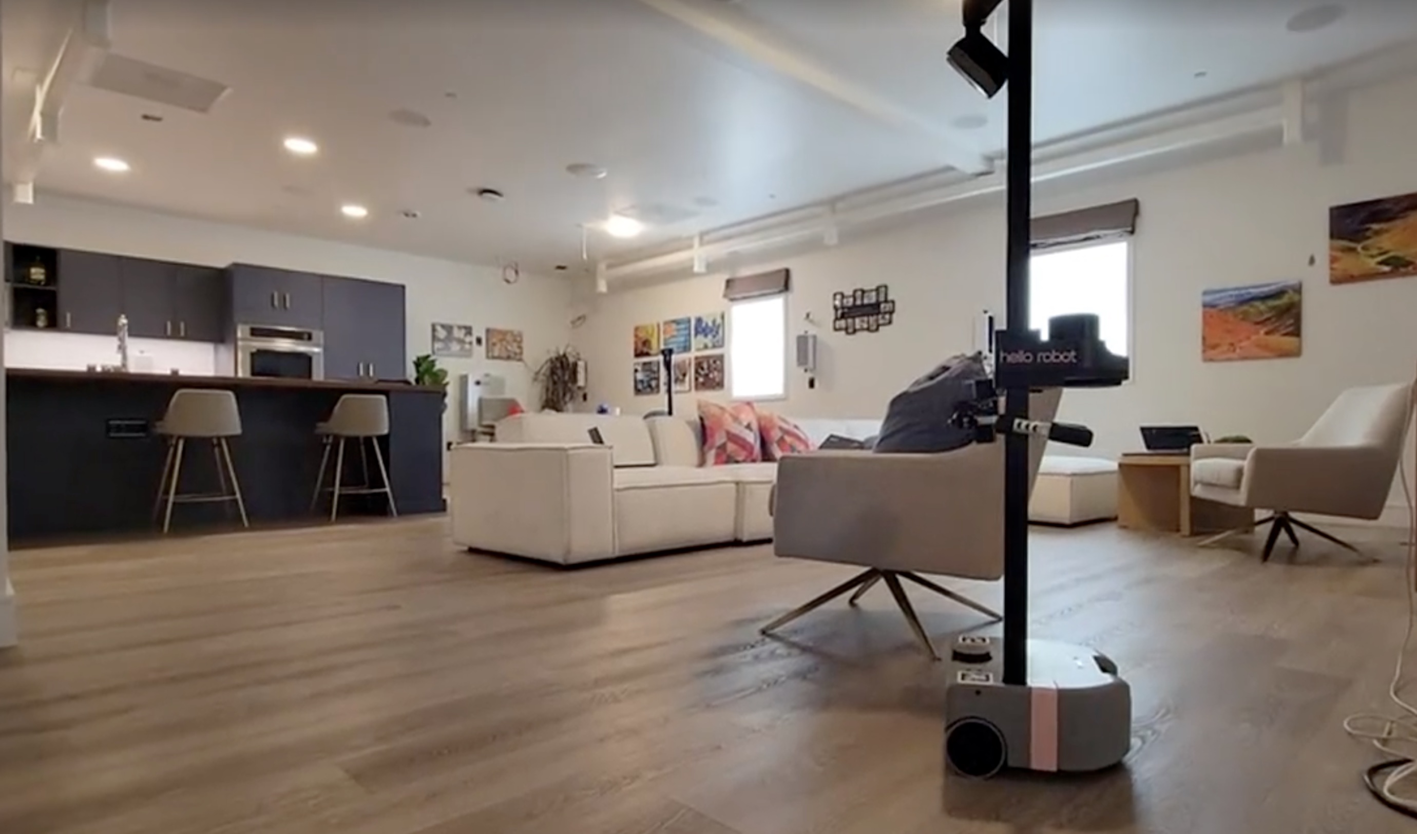 Photo of a robot navigating an apartment